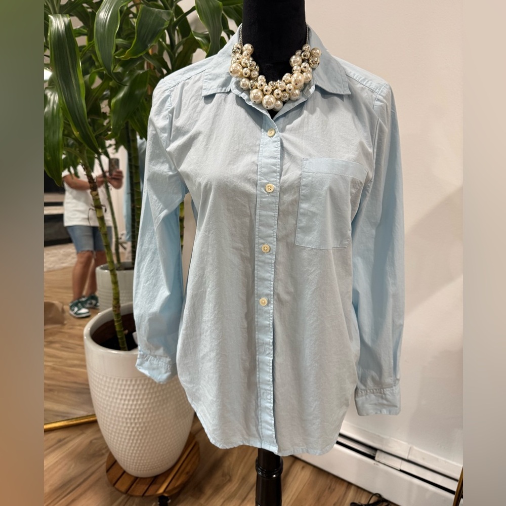 Style & Co. Blue Button Down Skirt Relaxed Fit